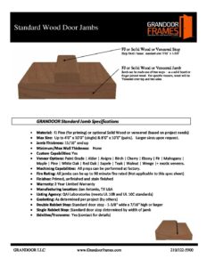 GrandoorFramesStandardJambCut Sheet | Grandoor Frames